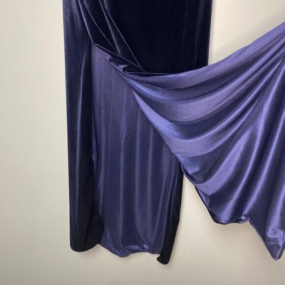 Revelry Skye Double Slit Navy Blue Velvet Formal Maxi Dress Size 6 - Picture 5 of 8